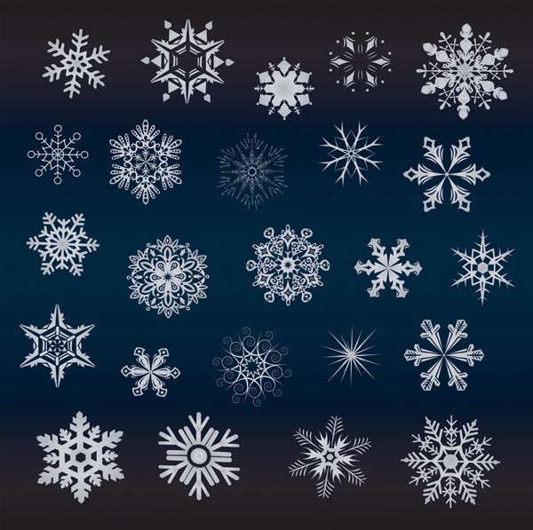 free vector A variety of beautiful snowflakes vector